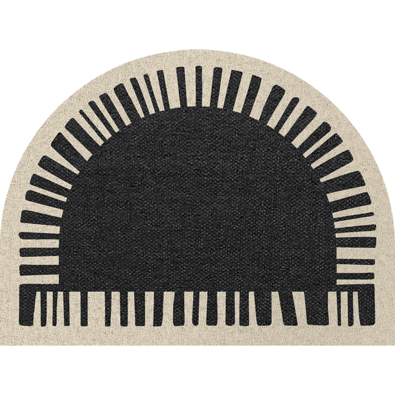 丝圈地垫入户门垫玄关脚垫耐脏黑色半圆地毯家用门口进门防滑垫