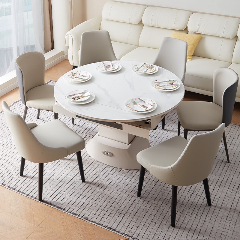 智能电动升降茶几餐桌两用客厅小户型家用现代多功能岩板折叠茶几