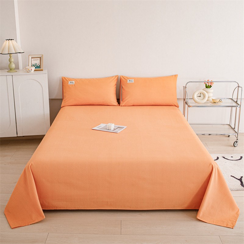 加厚纯棉床单单件纯色磨毛单人学生宿舍四季可用双人枕套被新款