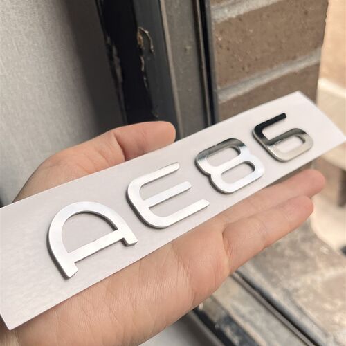 适用于E8汽车尾标贴不锈钢定y制AE86改装个性网红车A6尾贴纸