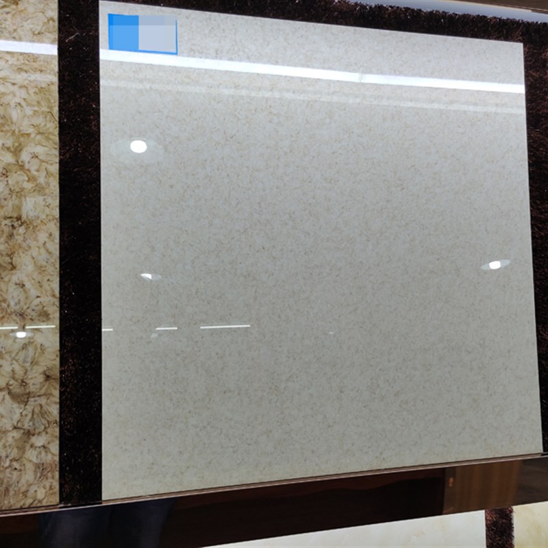 800亮光浅米白爆米花微晶石瓷砖 客餐厅厨卫过道简约现代地砖室内