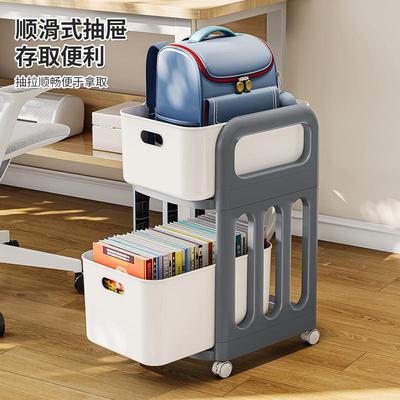 F97T6SJT书包置物架可移动小下推车书本收家用架多层桌放包收纳书