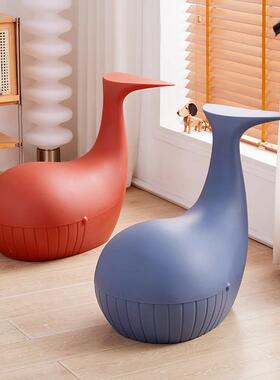 塑网54545红鲸料儿童凳卡通板鱼凳宝宝阅读矮凳幼儿园小凳家用靠