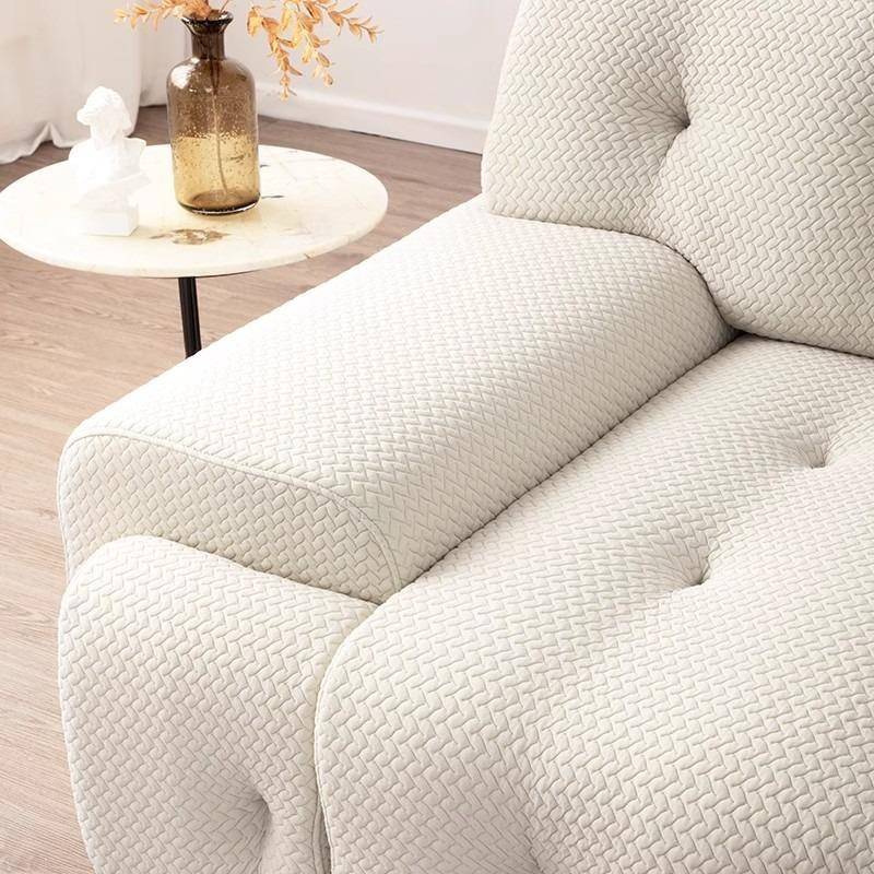 罗堡皮布奶缩风极743简客厅大小户型两用直排伸奇多功能电油动沙