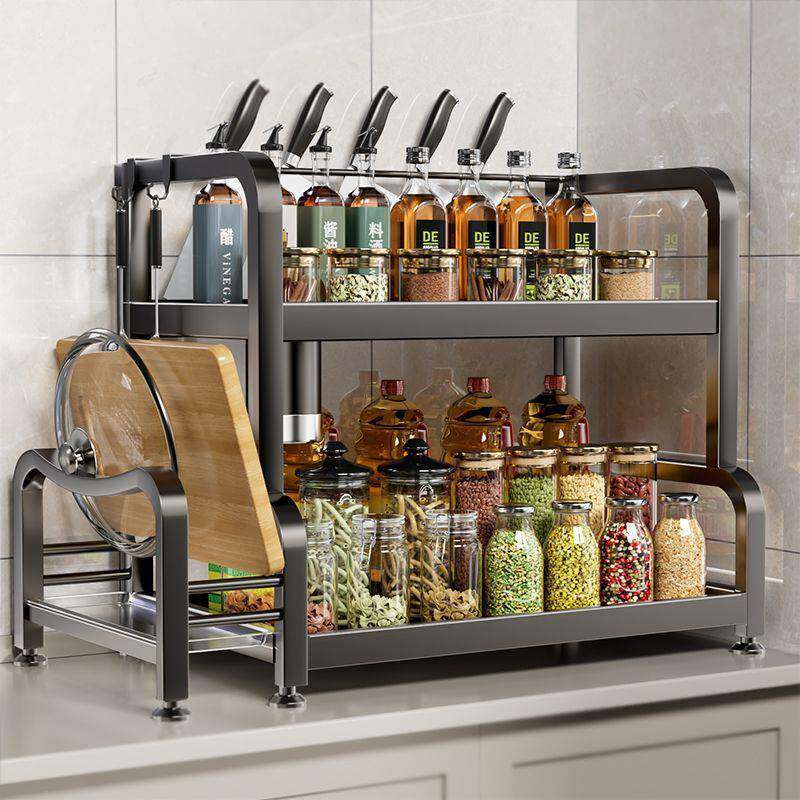 调jj101948厨房架料品置物架多功能料台面调味品收纳多层调料架调