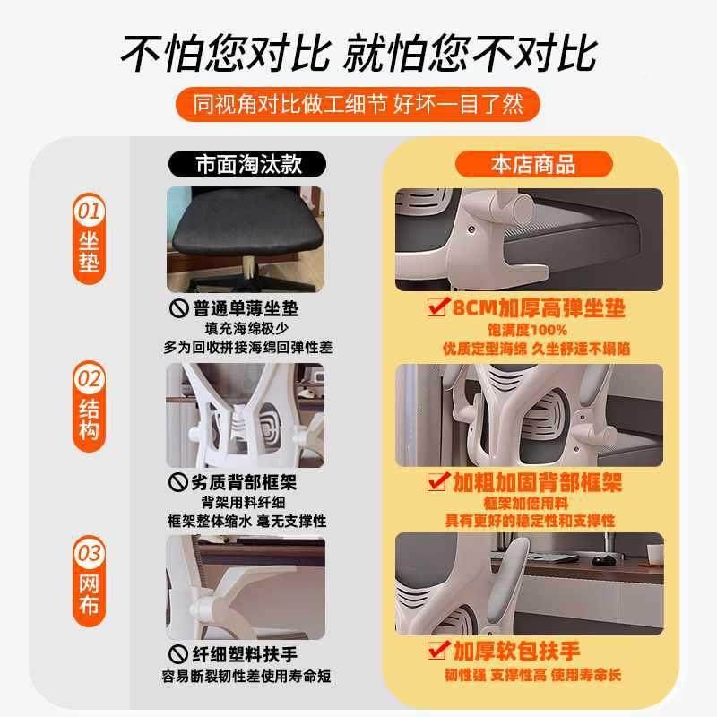 电脑无品牌/椅子电舒服久坐家用靠背办座椅?学生学公习宿舍人体工