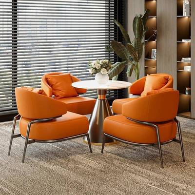 奢洽VXD谈桌椅合酒店售楼轻处休息区洽谈接待小圆组单桌茶几人沙