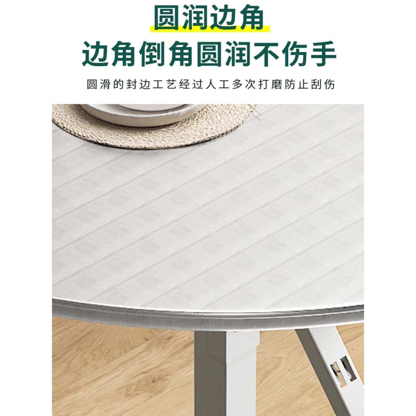 W餐*特厚不锈钢折叠厅圆桌户外F97HJ7J5烧席烤酒家用餐桌出租房吃