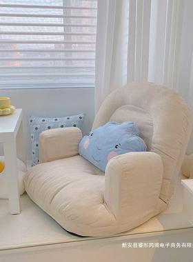 人沙发可躺可睡榻米飘窗休闲榻座椅无腿折叠躺椅床上靠背懒EAL垫椅子