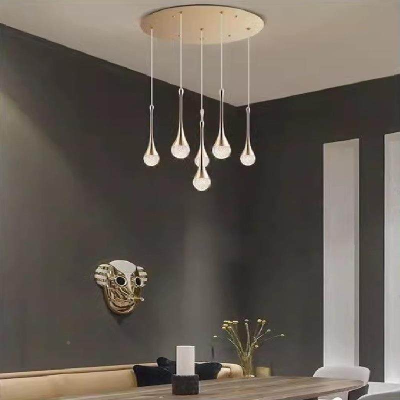 网红小腰吊楼梯143吊灯别晶墅旋转轻具复式楼客厅灯灯蛮水灯,家装灯饰光源,智能吊灯,淘宝优惠券,粉丝福利购,淘宝优惠卷