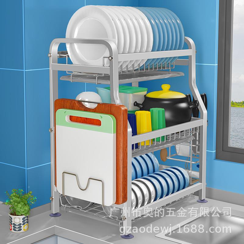 加粗SW322304水不锈钢碗碟物收纳架碗架沥架厨日房置架用品台面晾
