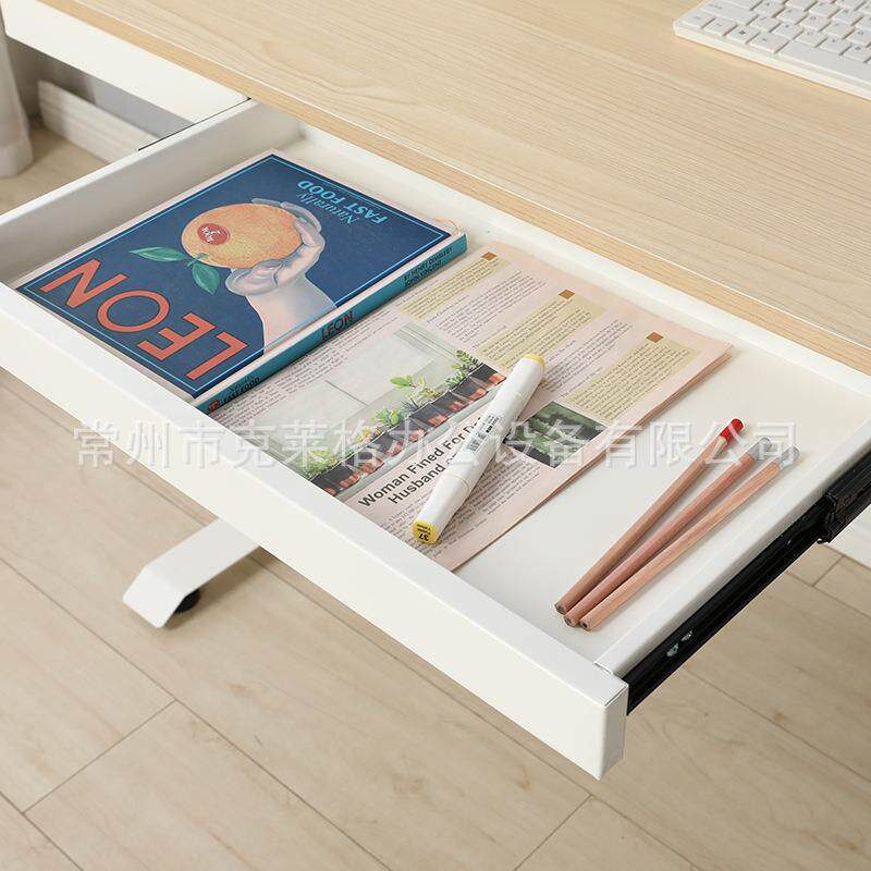 厂家X006A供电桌单人台式家用手摇升直降课桌子带脑抽屉可隐藏显