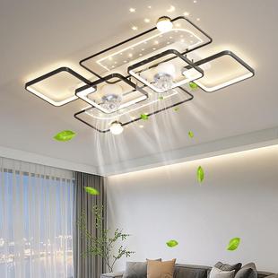 卧室灯PD 风扇灯扇灯现代简约吸顶客厅灯餐厅摇吊头风灯扇套 1956