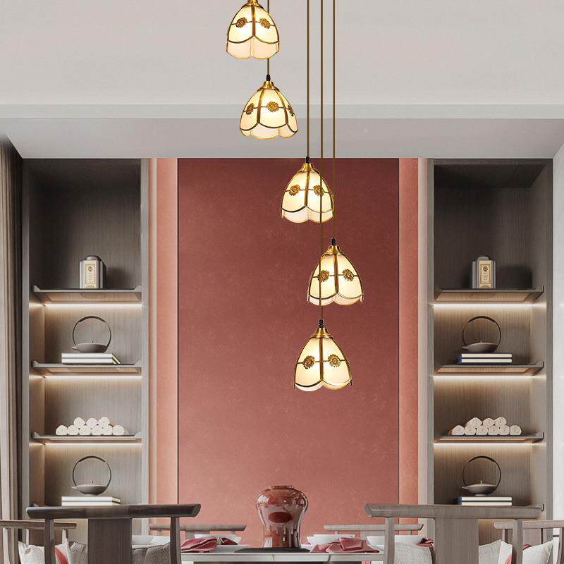 复式客旋719转楼全梯灯欧式公简约别墅loft寓厅餐厅中空挑高铜长