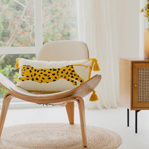 子流苏642157抱枕客厅沙长发卧室靠套垫简豹约大号条腰枕