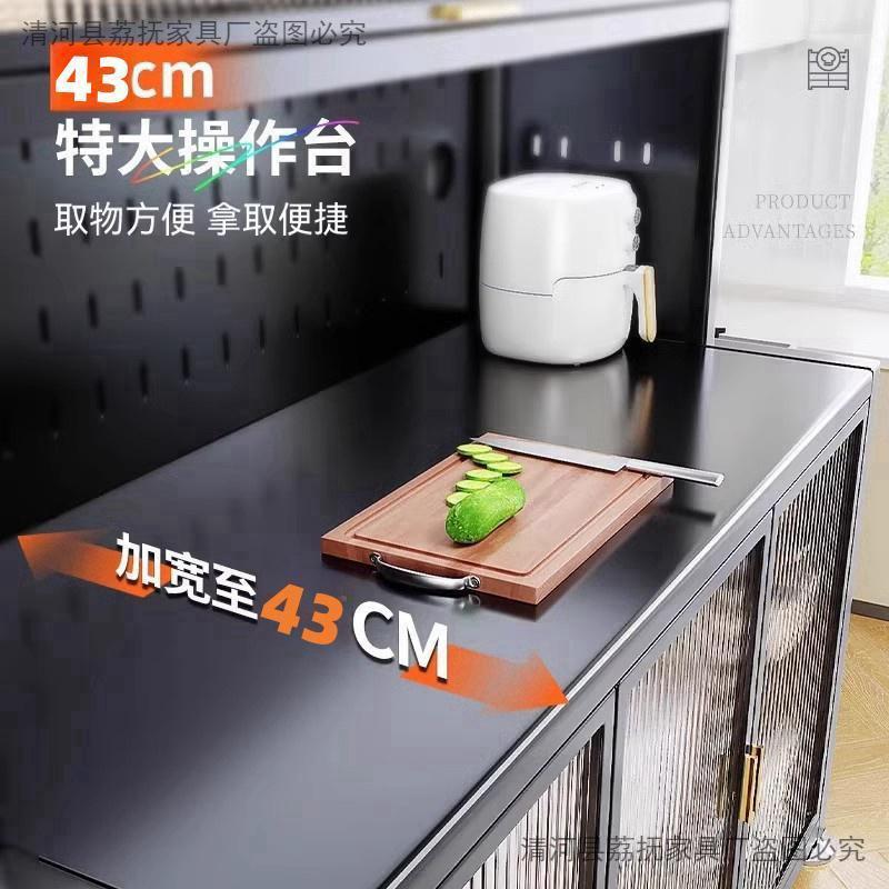 升级防尘餐炉柜厨房多边功能落地置物架微波收纳靠墙子储VEO物柜 - 实物图