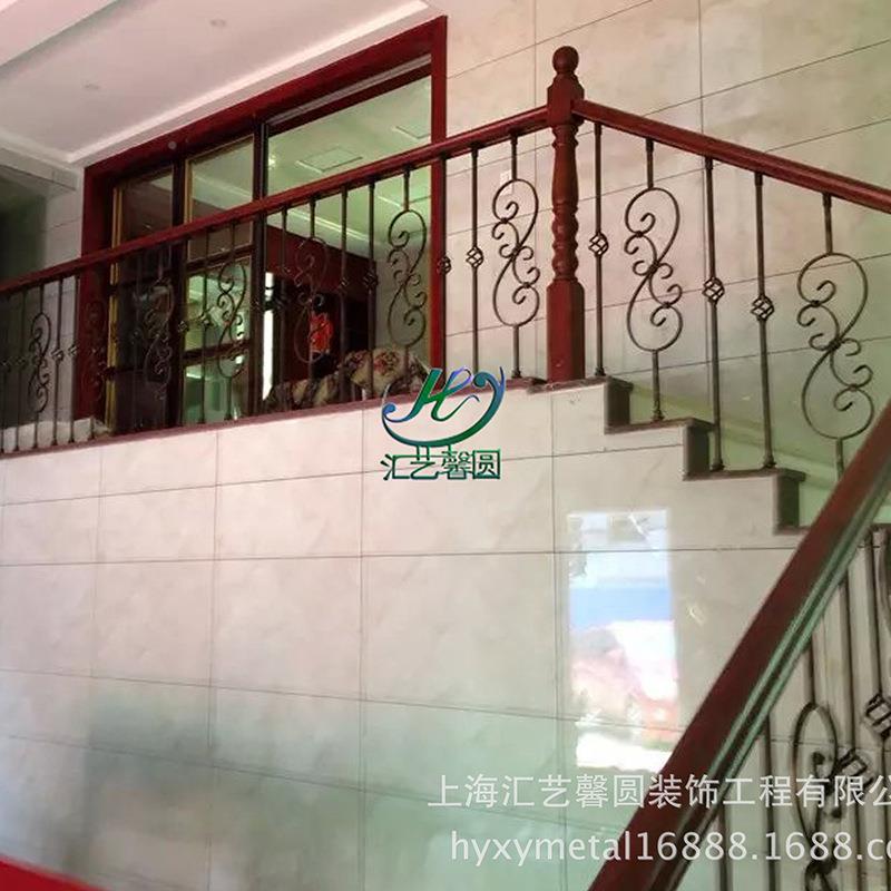家手用式L型木楼BXO梯扶铁艺扶手楼梯扶铁栏杆护栏铁木榉楼梯手