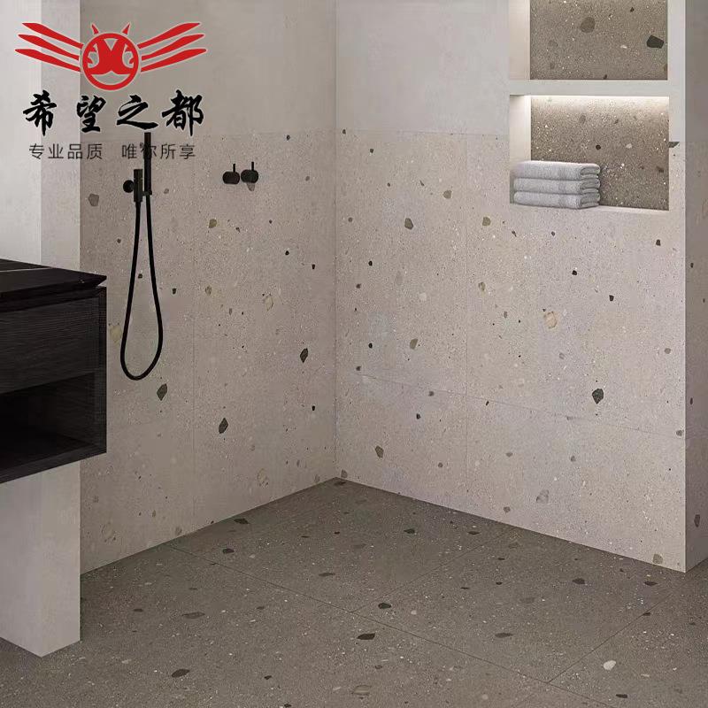 颗地粒水磨石地砖06大0x1厂标200mm卫生间瓷砖餐厅服装店工装砖