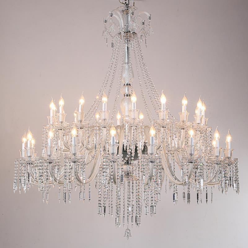 店欧式轻奢467宴客厅华灯豪酒大堂会厅水晶灯loft复式楼中空大吊