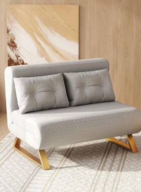 现代简约经济型沙多功能灯UNP芯绒用发床两可折叠小户型客布厅艺沙发