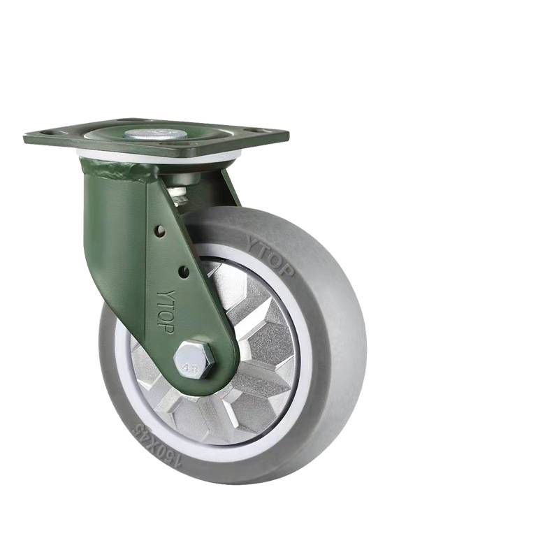 YTOP卓烨锰钢脚轮21H重型4/5/6/8寸人造橡胶TPR万向轮刹车轮固定