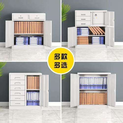 钢制资矮办公铁皮文柜件见详情柜料档案凭证柜书柜带锁储物柜柜更