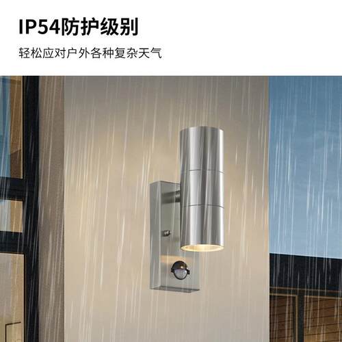 跨境厂家不锈钢UG10可换HL1031A-灯泡壁人体感应PIR防水户外灯外