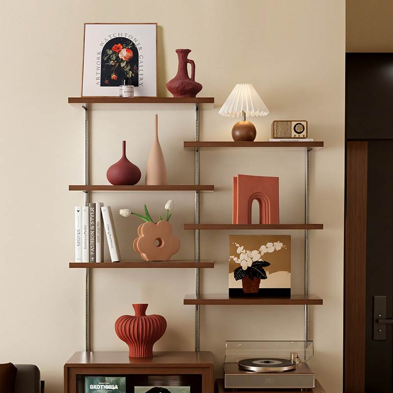 贝汉美中式复古高级感家居书架玄关酒柜展示柜花瓶摆件装饰品套组