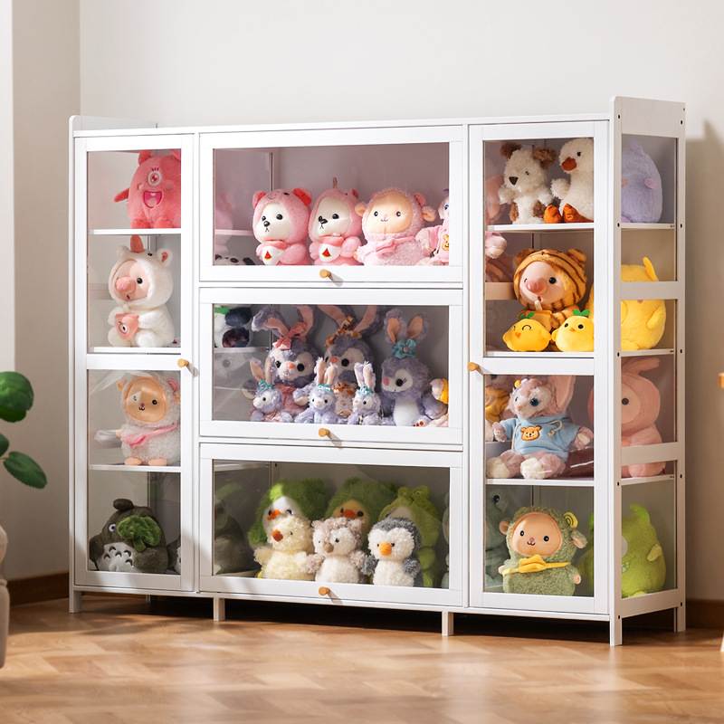 娃娃收纳展示柜毛绒玩具公仔棉花玩偶手办盲盒仿亚克力透明展示盒