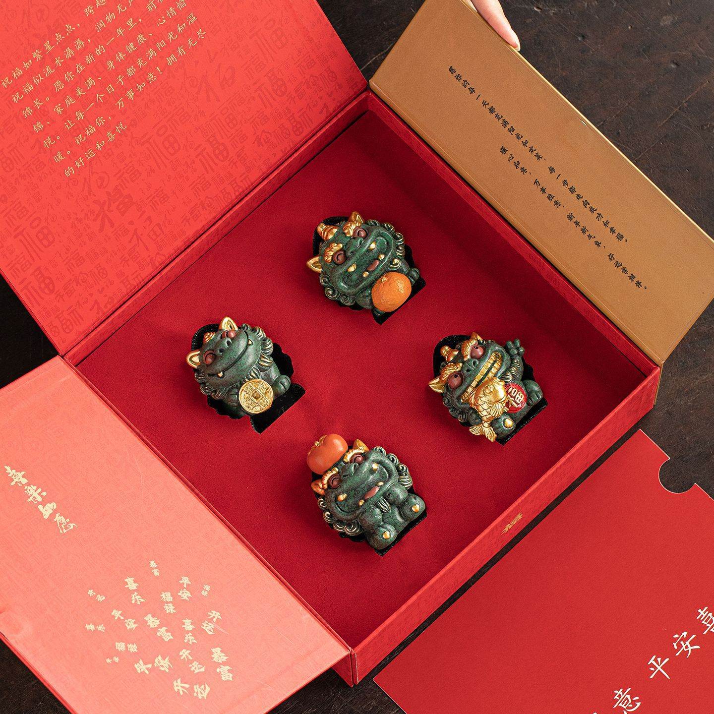 创意礼品瑞兽前程似锦办公室工位桌面装饰摆件高档如愿礼盒送同事