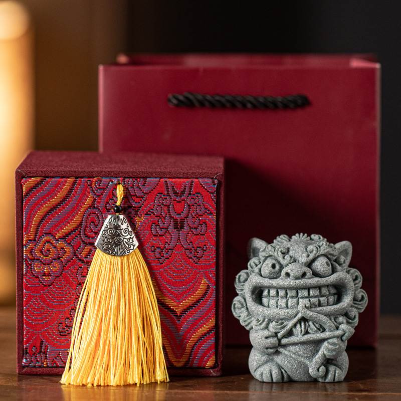 青砂石风狮爷一箭穿心趣味摆件家居茶室桌面装饰鱼缸造景摆设礼品