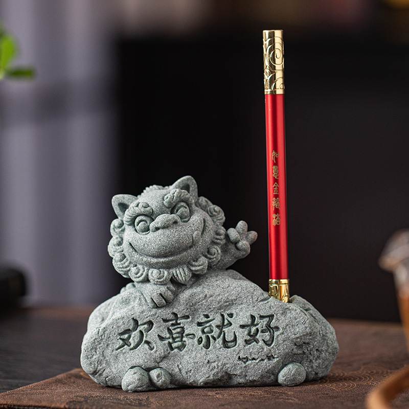 国潮风创意礼盒青砂石风狮爷欢喜就好生日礼物家居办公桌面装饰品