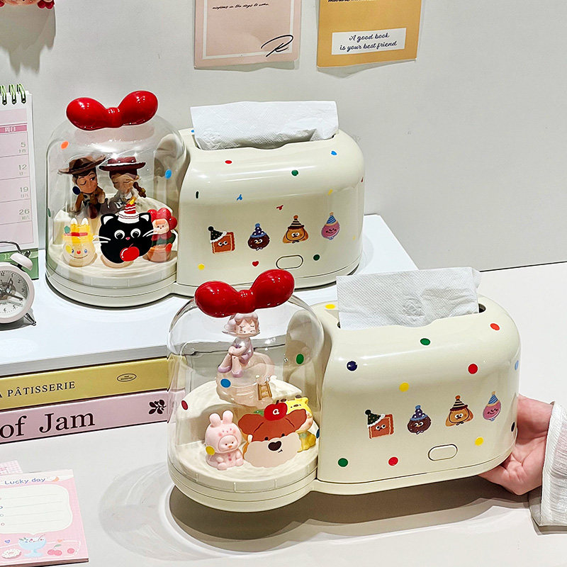 生活一角 手办纸巾盒桌面客厅茶几抽纸盒泡泡玛特收纳防尘展示盒,收纳整理,纸巾盒,淘宝优惠券,粉丝福利购,淘宝优惠卷