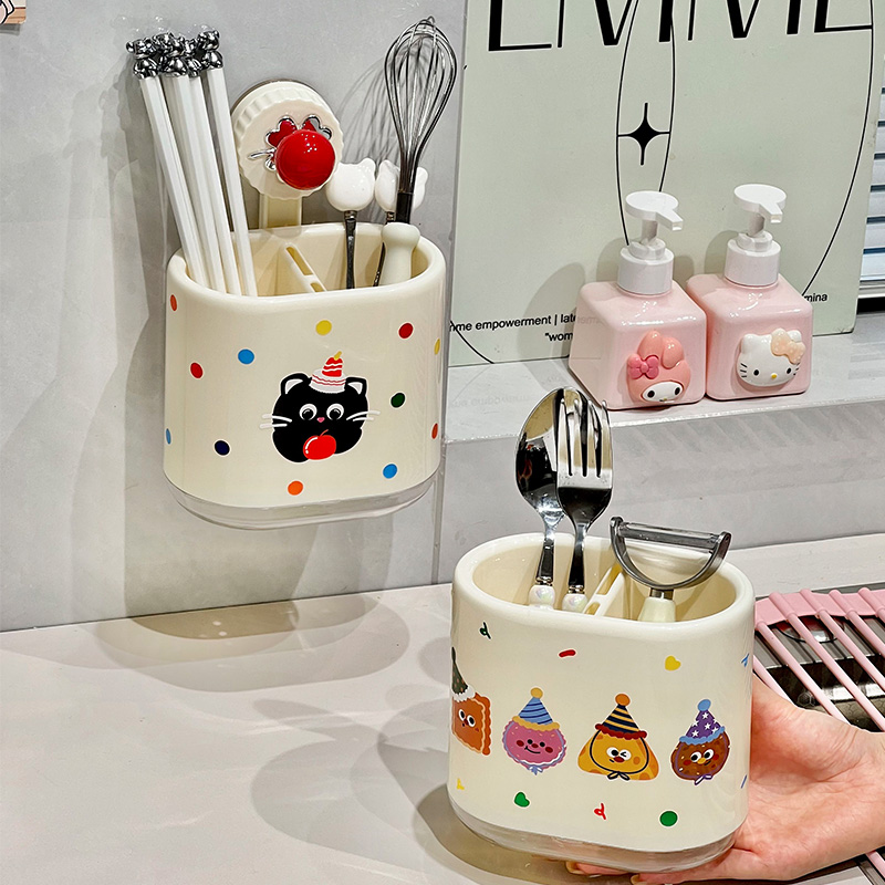 筷子收纳盒壁挂式厨房餐具沥水