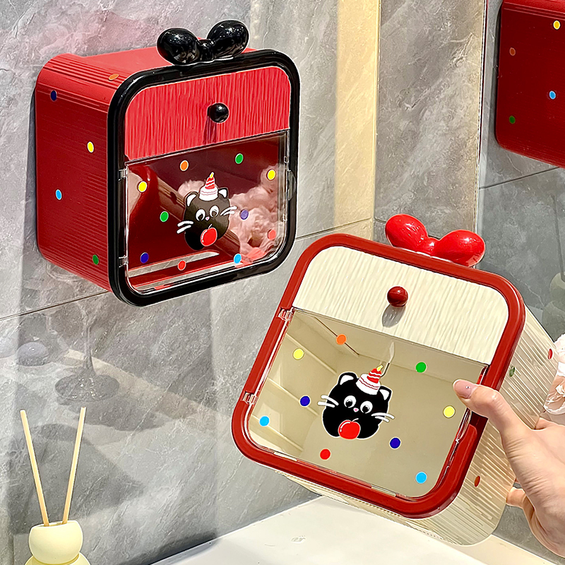 生活一角 纸巾盒卫生间抽纸盒洗脸巾收纳盒厕所卷纸壁挂式置物架