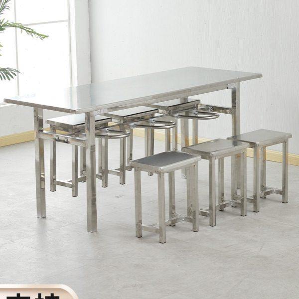 学校学生不锈钢食堂餐桌椅组合公司员工厂分体挂凳餐桌4/6/8人位,住宅家具,不锈钢/PVC餐桌,淘宝优惠券,粉丝福利购,淘宝优惠卷