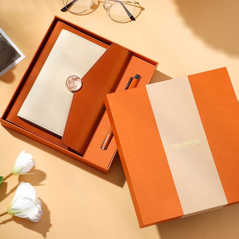 a5活页笔记本礼盒装定制商务办公可拆卸高颜值A6本子套装新款精致