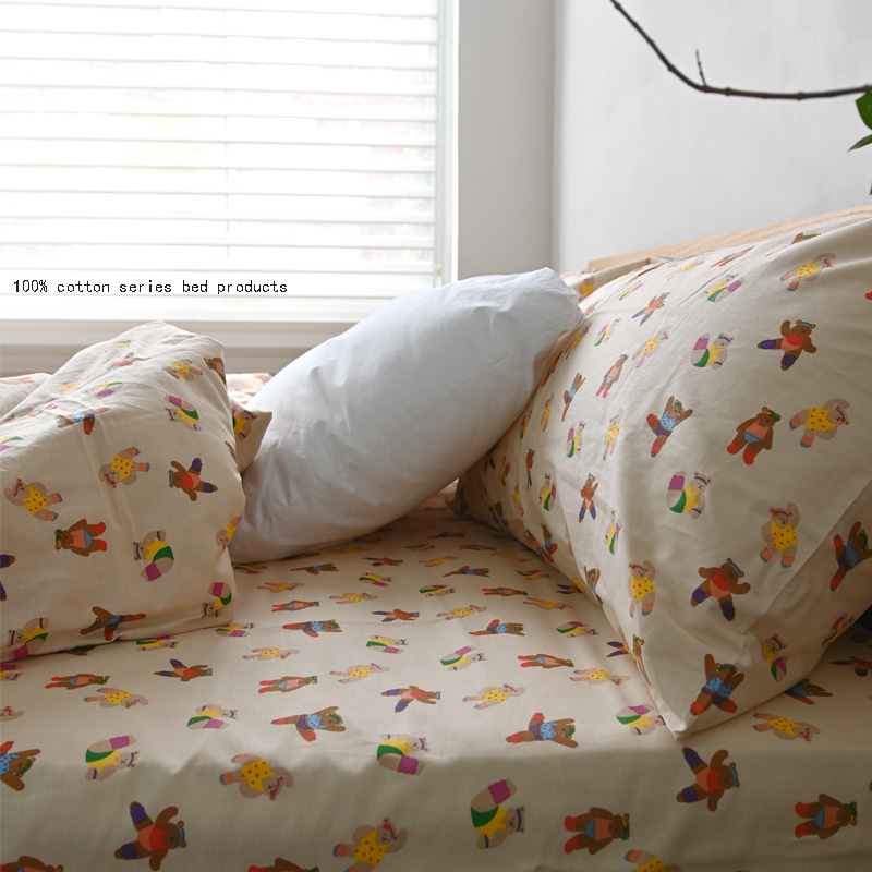 可爱 亲肤被套四件式床组套件 全棉少女被罩学生宿舍双人2米