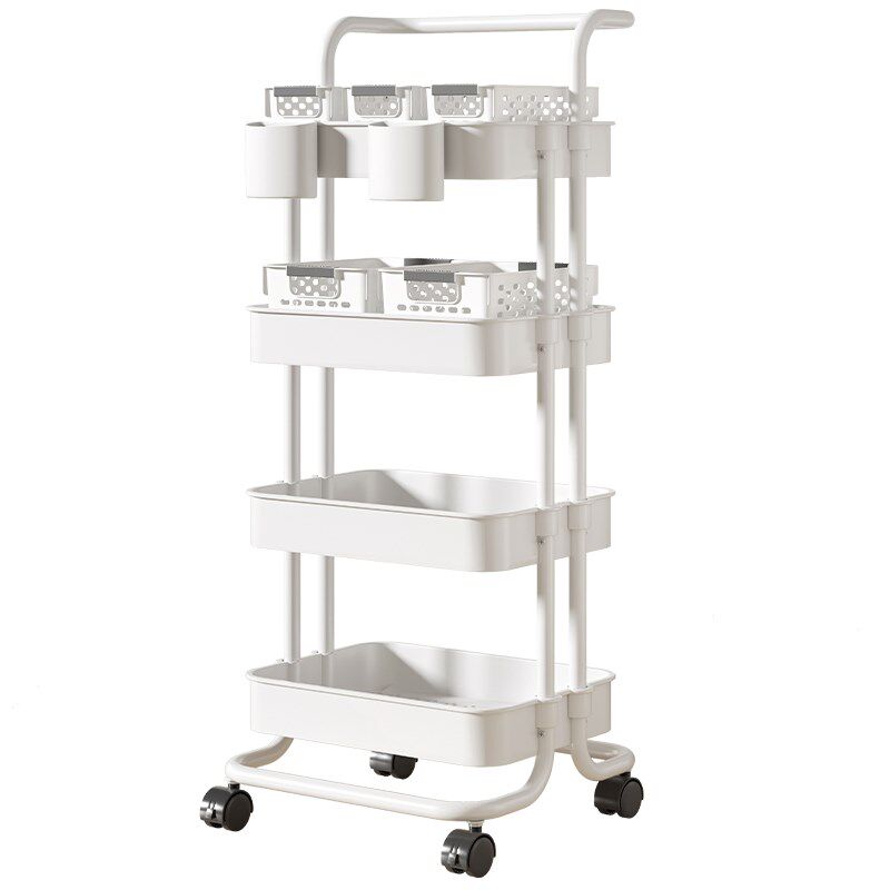 婴儿用品置物架落地小推车多层厨房新生儿卧室移动零食收纳储物架