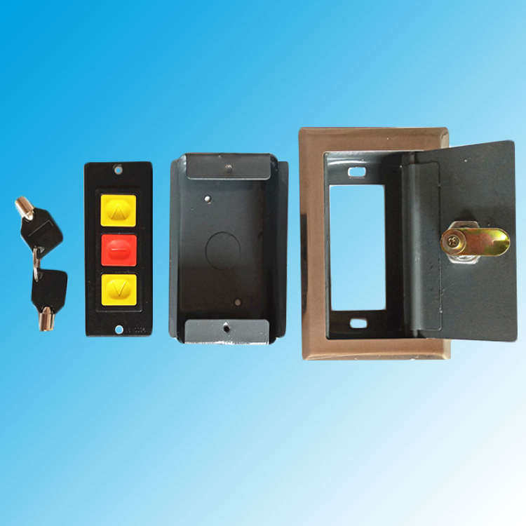 暗装卷帘门升降不锈钢按钮控制盒卷闸门控制器卷门上下带锁开关盒