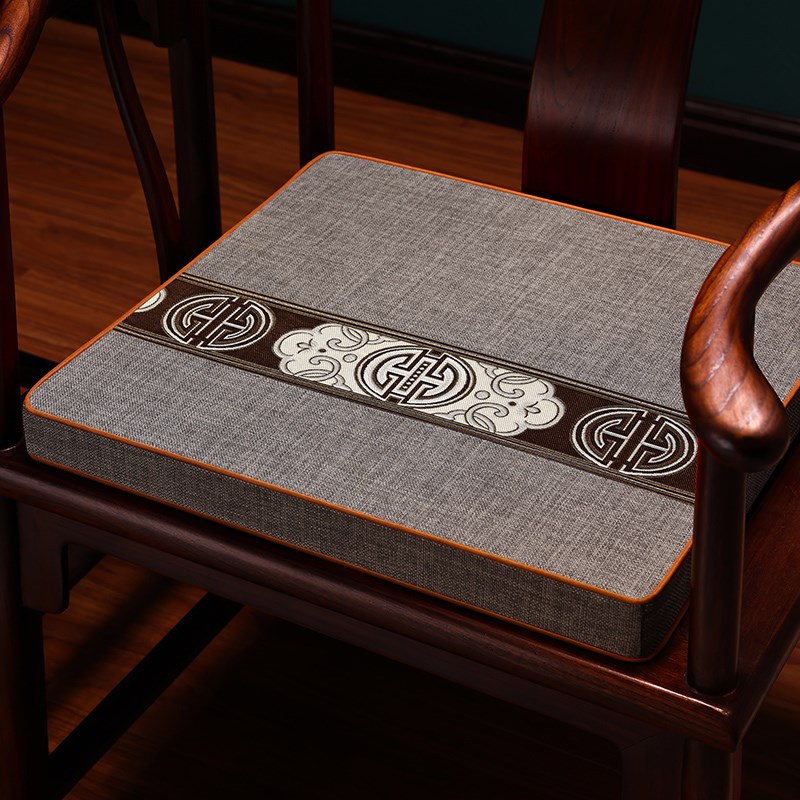 中式椅垫红木沙发椅子坐垫实木茶椅圈椅太师椅加厚海绵垫子带靠背