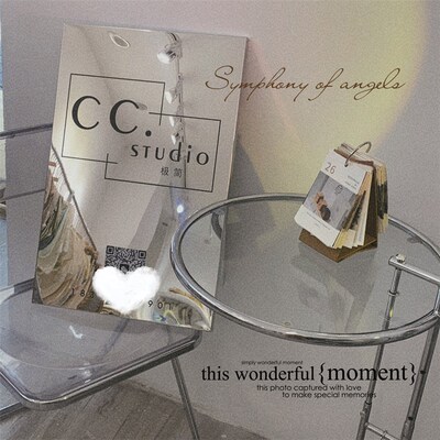 不锈钢镜面咖啡服装店发廊招牌韩国Bins店招黏贴定做展示门牌公司