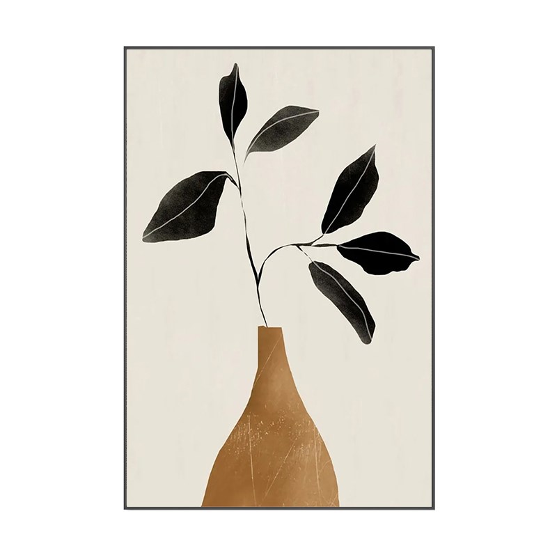 现代简约奶油风客厅沙发背景墙装饰画植物侘寂风餐厅壁画玄关挂画图片