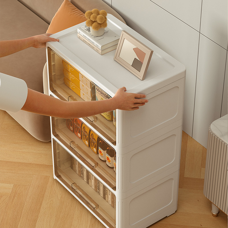 加厚款翻盖收纳柜多层透明储物柜子塑料五斗柜儿童宝宝玩具收纳箱