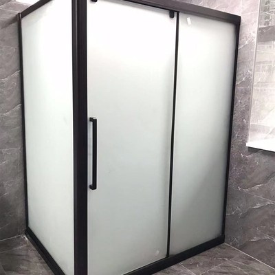 淋浴房隔断推拉门干湿分离卫生间钢化玻璃简易一字洗澡房间直屏风