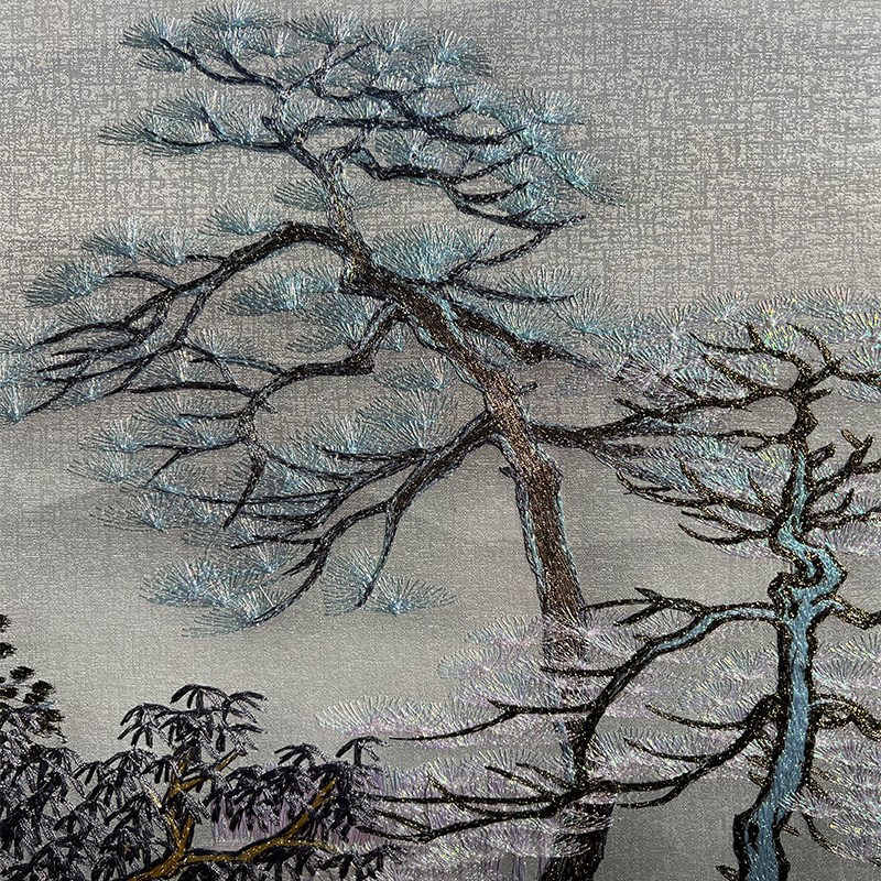 千里江山图客厅沙发背景墙刺绣装饰画苏州刺绣成品挂画新中式壁画图片