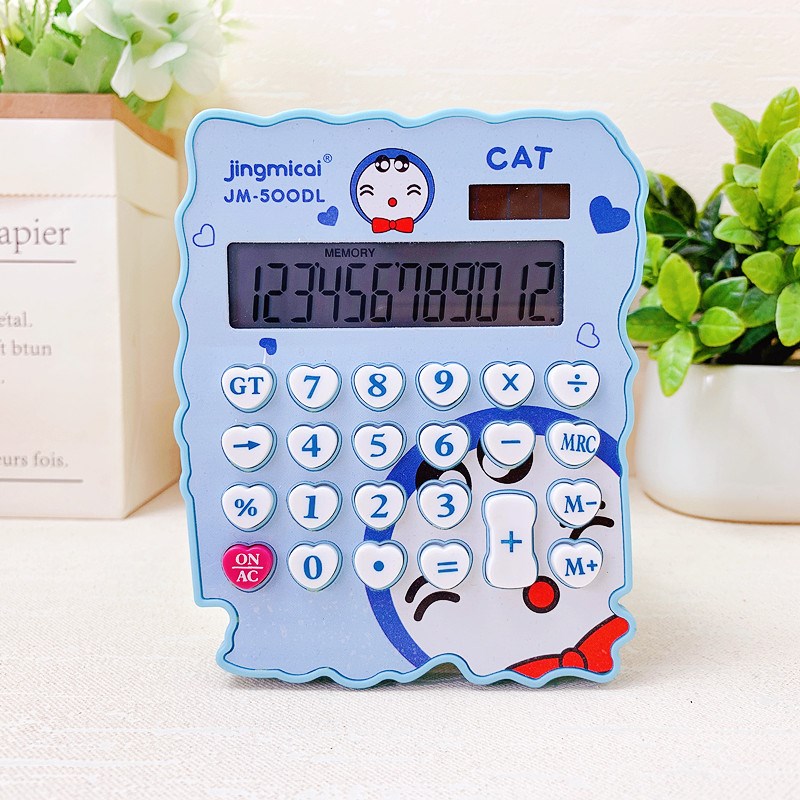 可爱卡通图案不规则造型计算机学生办公会计用便携式12位数计算器