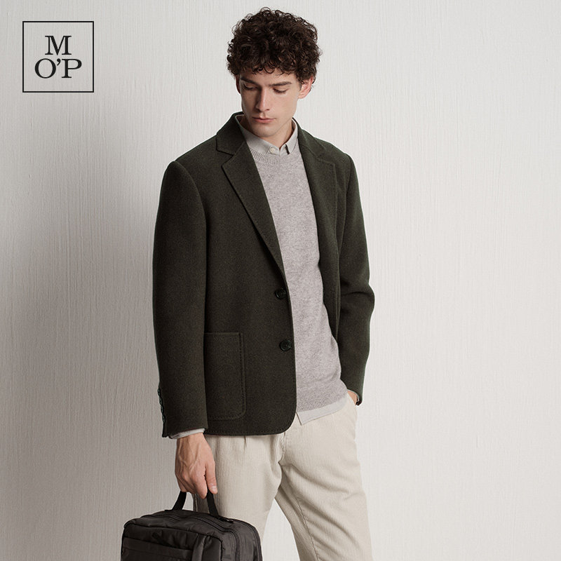 Marc O'Polo/MOP2025冬季新款商务简约修身羊绒混纺双面呢西装男