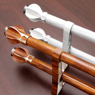 铝合金加厚静音罗马杆单杆双杆侧装窗帘杆轨道滑轮杆子支架配件