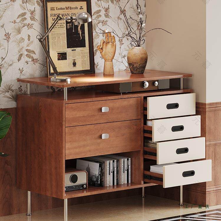 中古风餐边客985厅储物边柜法式复柜古斗柜置物柜沙发收纳柜柜定